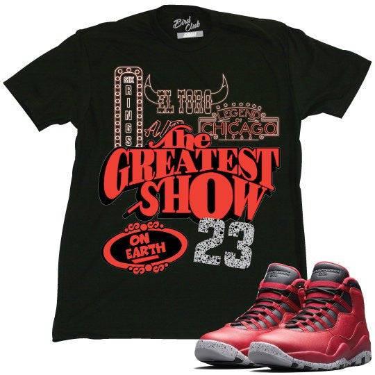 Graphic T Shirt To Match Retro Air Jordan 10 Chicago Shoe – Vegas