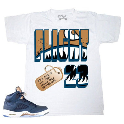 Air Jordan 5 Obsidian/Bronze release info and Sneaker Tee to match by Bird Club