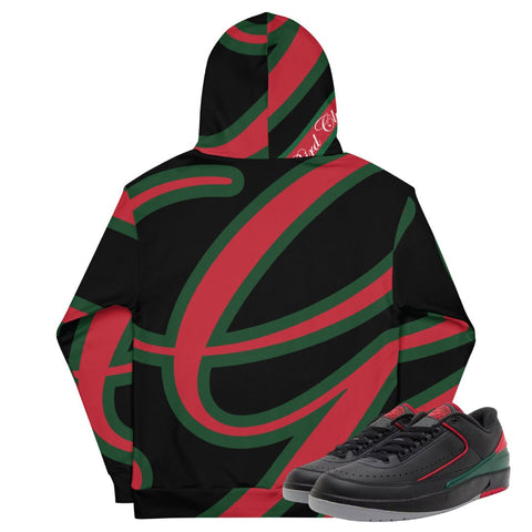 Retro 2 Low Gucci Ribbon Hoodie - Sneaker Tees to match Air Jordan Sneakers