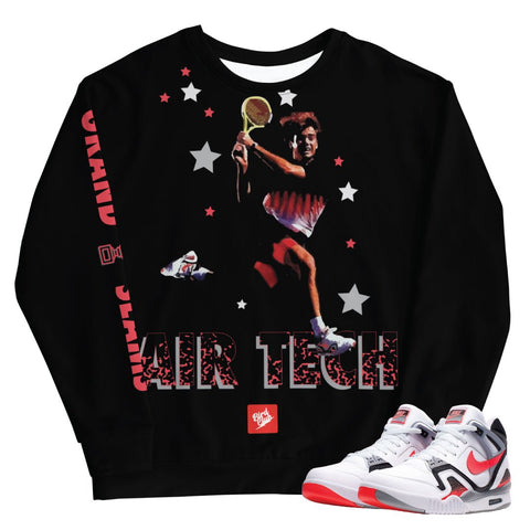 Air Tech Challenge 2 "Hot Lava" Sweatshirt - Sneaker Tees to match Air Jordan Sneakers