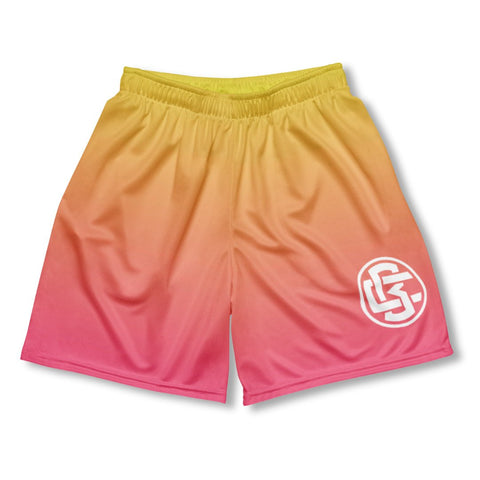 Sunset Fade Basketball Mesh Shorts - Sneaker Tees to match Air Jordan Sneakers