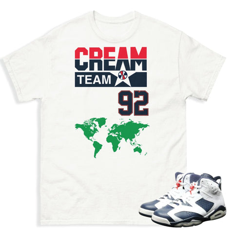 Retro 6 Olympic Cream Team Shirt (White)