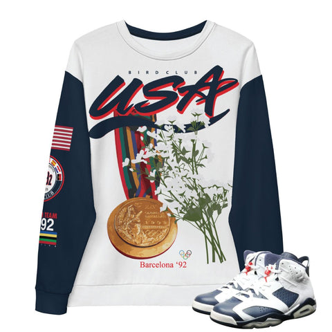 Retro 6 Olympic Dream Team Flowers Sweater