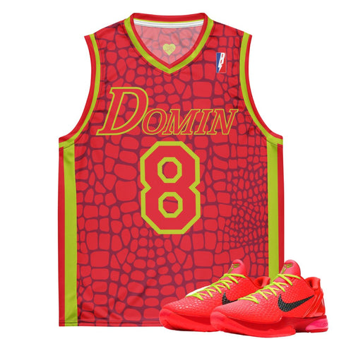 Reverse Grinch "Domin8 24/7" Basketball Jersey - Sneaker Tees to match Air Jordan Sneakers