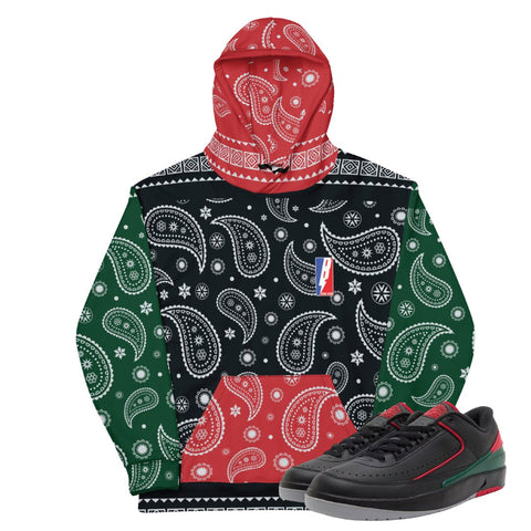 Retro 2 Low Gucci Fight Paisley Hoodie - Sneaker Tees to match Air Jordan Sneakers