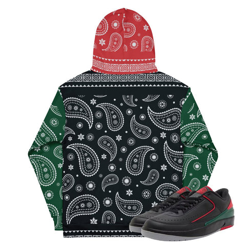 Retro 2 Low Gucci Fight Paisley Hoodie - Sneaker Tees to match Air Jordan Sneakers