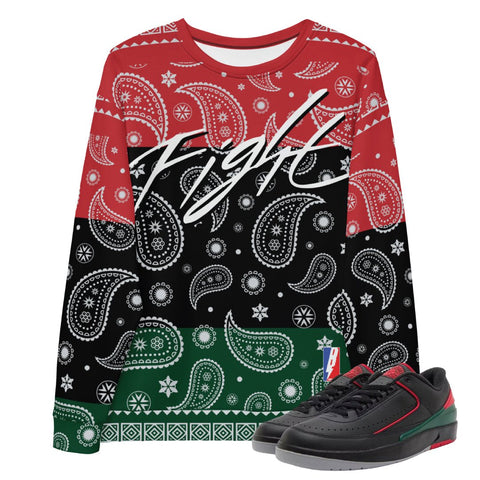 Retro 2 Low Gucci Fight Paisley Sweatshirt - Sneaker Tees to match Air Jordan Sneakers