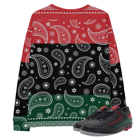 Retro 2 Low Gucci Fight Paisley Sweatshirt - Sneaker Tees to match Air Jordan Sneakers