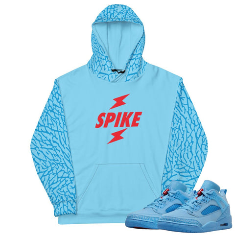 Spizike Low Football Blue Oilers Hoodie - Sneaker Tees to match Air Jordan Sneakers