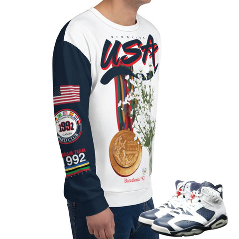 Retro 6 Olympic Dream Team Flowers Sweater