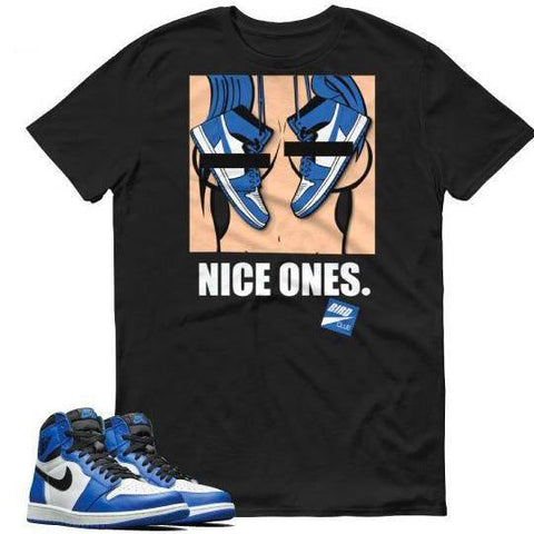 Retro 1 Royal Blue sneaker tee - Sneaker Tees to match Air Jordan Sneakers